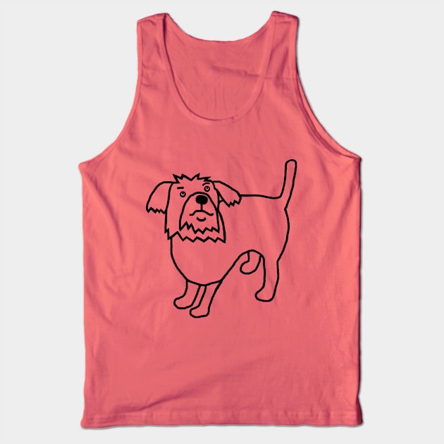 Fergus the Dog Outline Tank Top by ellenhenryart